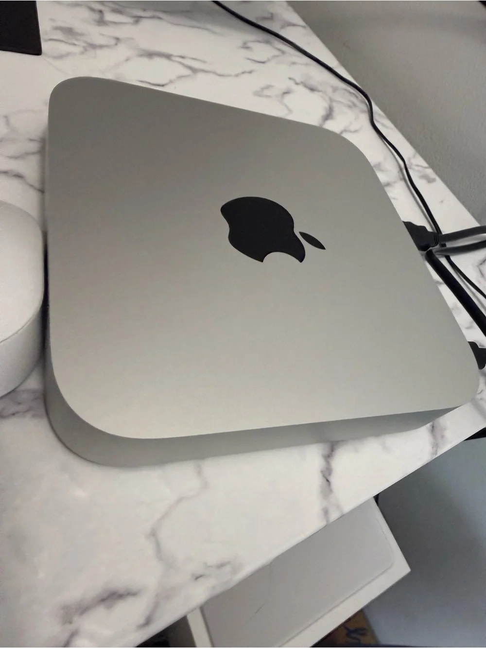 Apple Mac mini with M2 Chip in White and Black Accents